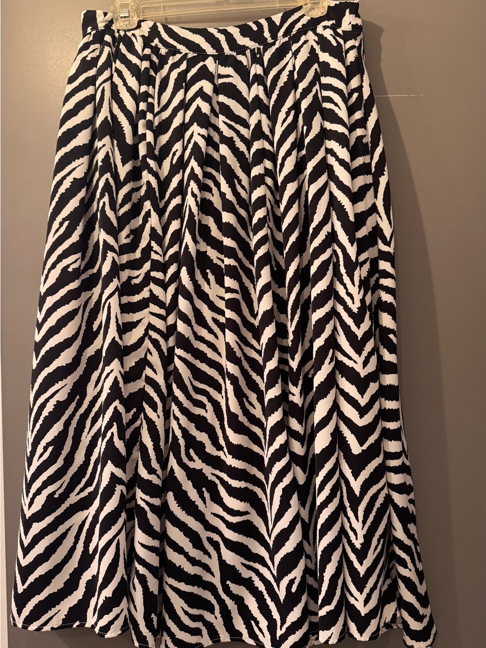 Black & White Zebra Print A-Line Skirt